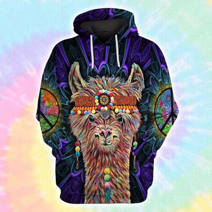Hippie Llama Hoodie Zip Hoodie & Bomber - TT1221HN