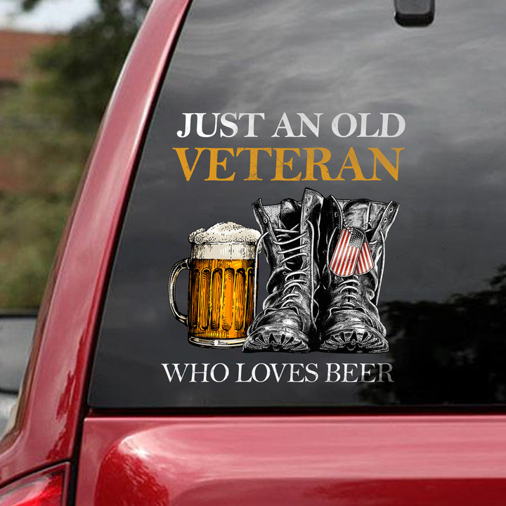 Old Veteran loves beer Car Decal Sticker - TT0122QA