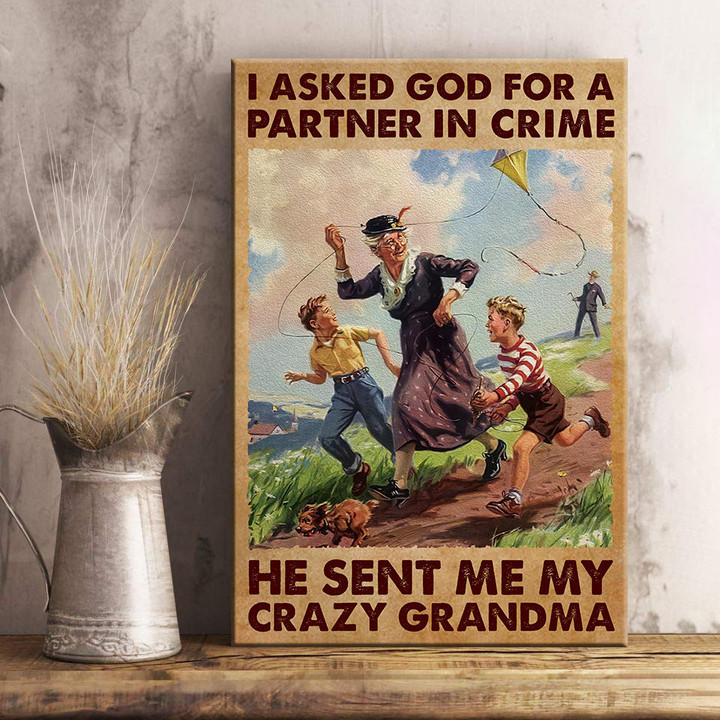 Crazy Grandma Poster & Canvas - Love Grandmom Poster & Canvas - Poster & Canvas For Grandma - Home Decor - Wall Art Vertical Poster & Canvas - TT0122OS