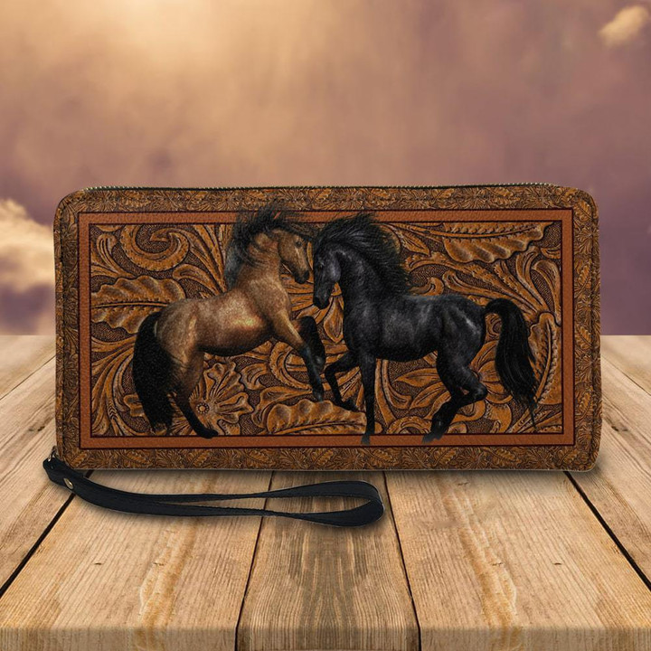 Two Horses Leather Clutch Wallet - TG0122HN