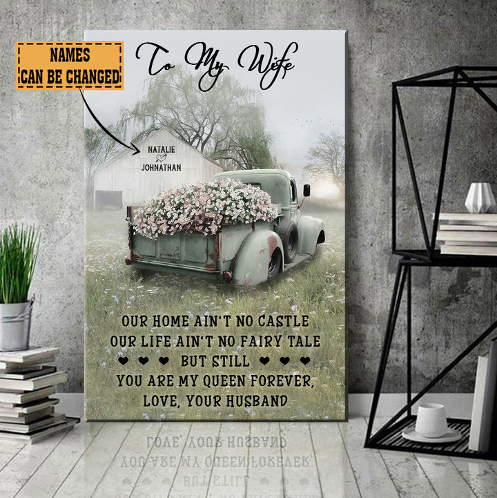 To My Wife Truck And Flowers Poster & Canvas - TT0222QA
