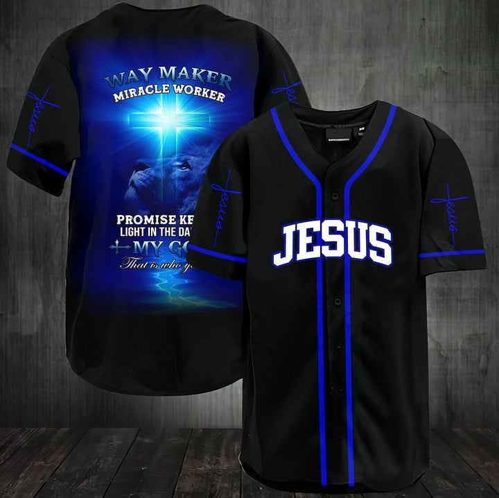 Way Maker Miracle Worker My God - Jesus Baseball Jersey - TT0322HN