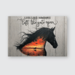 Horse Sunset Gate Open Canvas & Poster