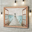 Lighthouse Deck Sea Window Canvas & Poster