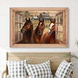 Three Horses Looking Farmhouse Canvas & Poster
