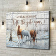 3 Horses By The Lake Canvas & Poster