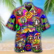 Hippie Mushroom Colorful Peace Sign Hawaii Shirt - TG0721