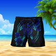 Turtle Black and Blue Samoa Hibiscus Hawaii Shirt and Short Set - NN0721OS