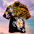 Orange On Black Line Turtle And Hibiscus Hawaii Shirt - TG0721HN