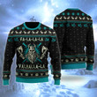 Viking Fa La La Teal Christmas Wool Sweater - TG0921HN