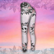 Skull Flowers Butterfly Pale Pink Legging and Hoodie Set - TG0821QA