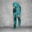 Skull Warrior Turquoise Legging and Hoodie Set