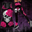 Skull Pink Flower 2 Legging and Hoodie Set