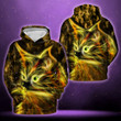 Neon Golden Cat Hoodie Zip Hoodie & Bomber - AD1221OS