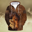 Horse And Baby Brown Hoodie Zip Hoodie & Bomber - TG0122QA