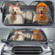 Golden Retriever Dog Couple Car Sunshade - TG0122TA