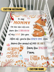 Fox Baby And Mom Happy 1st Mother's Day Fleece Blanket - TT0222TA