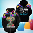 Elephant In The World Where You Can Be Anything, Be Kind Autism Tshirt Hoodie Zip Hoodie & Bomber - TT0322TA