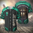 Teal - Jesus Faith Over Fear Baseball Jersey - TT0322TA