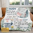 Pink Elephant First Father's Day Personalized Fleece Blanket - TT0422QA