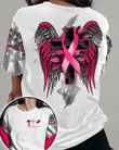 Faith Ribbon Wings Light Breast Cancer T-shirt - TG0822
