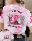 3 Elephants Wear Pink Breast Cancer T-shirt - TG0822