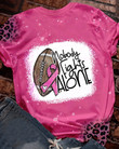 Nobody Fights Alone Pink Leopard Pattern Breast Cancer T-shirt - TG0822