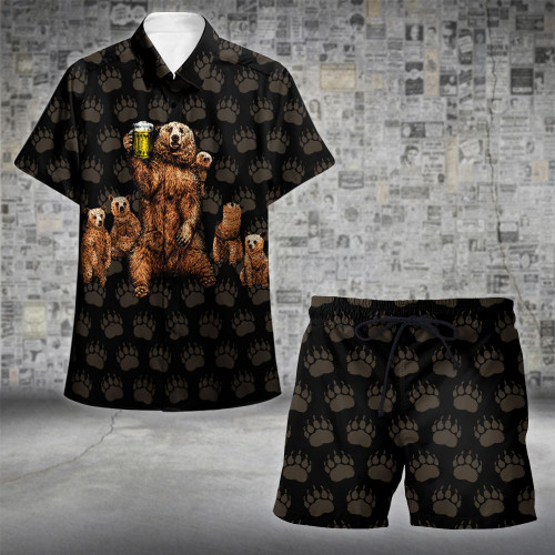 Father Figure (5 Kids) Hawaii Shirt and Short Set