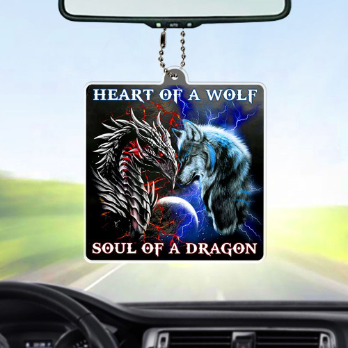 Dragon Soul Wolf Heart Flat Car Ornament (buy more for discount)