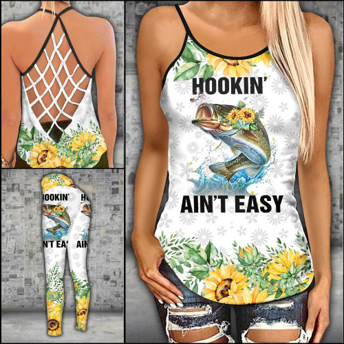 Hooking Ain't Easy Criss-cross Tanktop and Legging set (buy both for 10% discount)