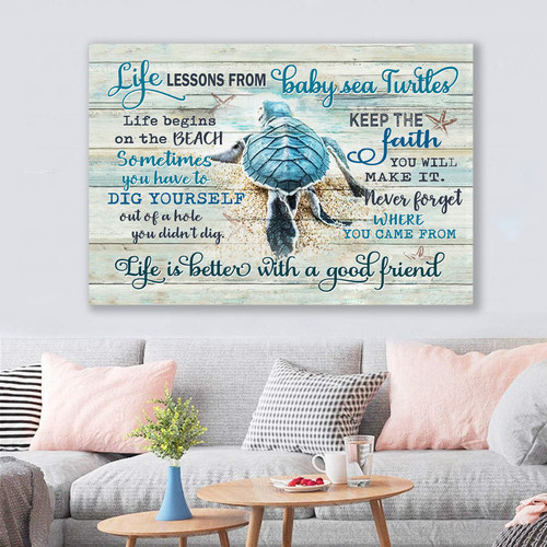 Baby Sea Turtles Life Lesson Canvas & Poster