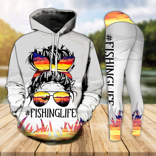 FishingLife Girl Sunset Legging and Hoodie Set