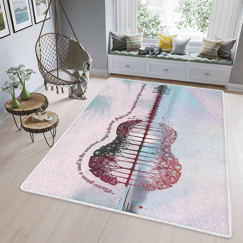Music Gives A Soul To The Universe Guitar Area Rug - TG0821DT