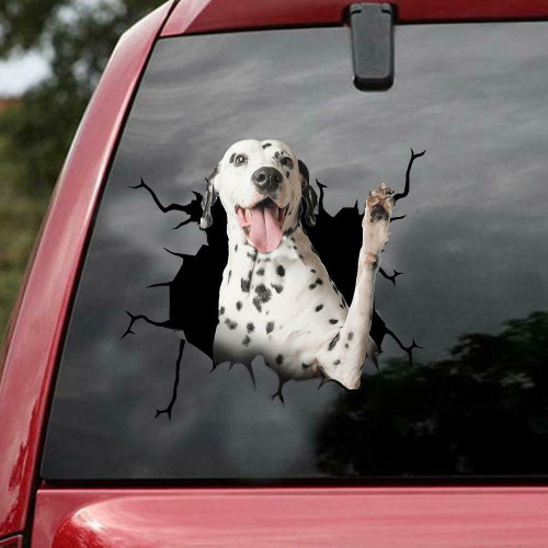 Dalmatian Cracked Car Decal Sticker - NH0821
