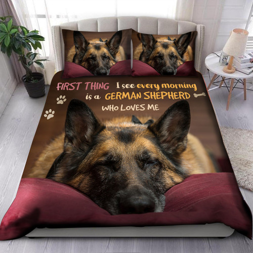 First Thing I See Every Morning Is A German Shepherd Bedding Set - TG1021HN