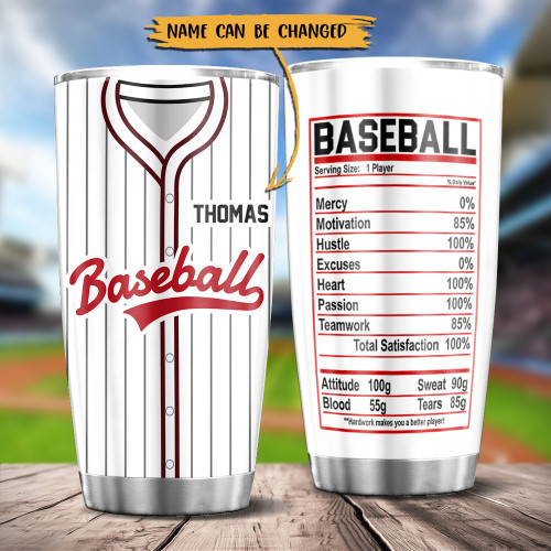 Baseball Nutritional Facts Tumbler -TT0122HN