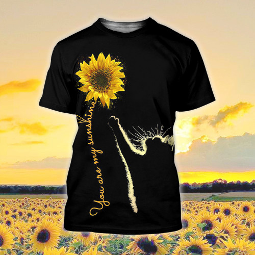 Cat And Sunflower You Are My Sunshine TShirt and Hoodie - TT0322HN