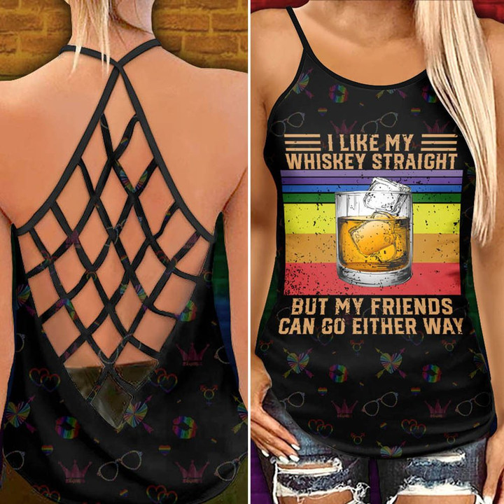 I Like My Whiskey Straight Criss-cross Tanktop and Legging set (buy both for 10% discount)