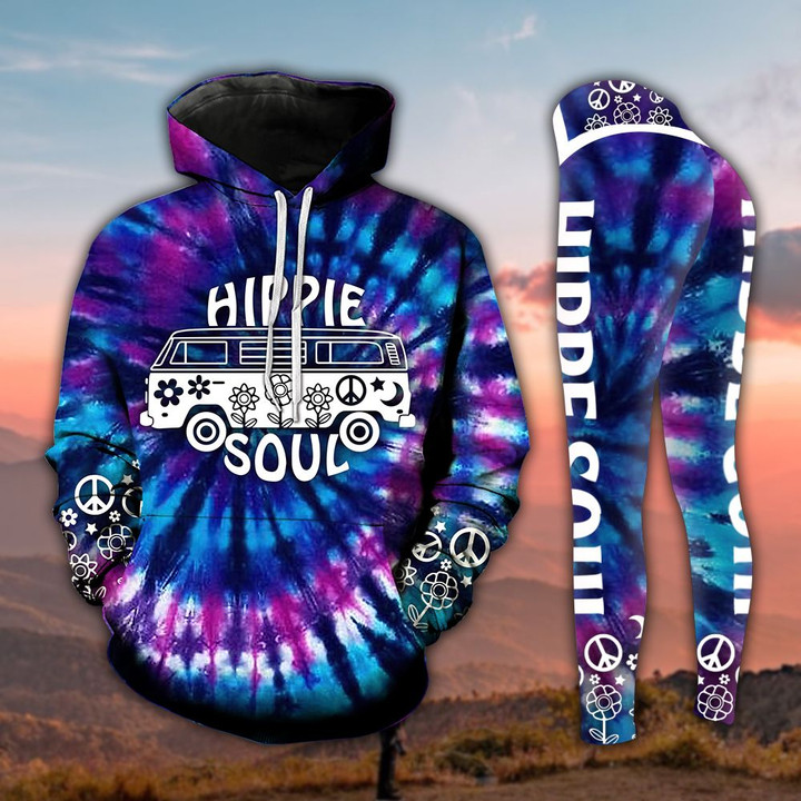 Hippie Soul Purple Tie Dye Legging and Hoodie Set
