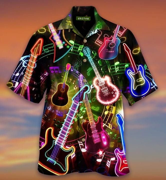 Retro Abstract Guitars Hawaii Shirt - TG0721HN