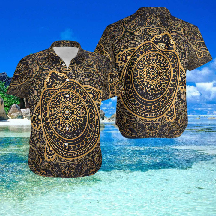 Turtle Gold Polynesian Hawaii Shirt and Short Set - NN0721OS