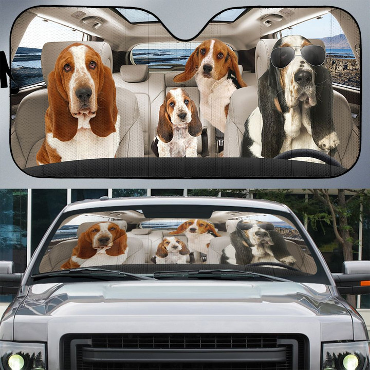 Basset Hound Family Car Sunshade - TG0821HN