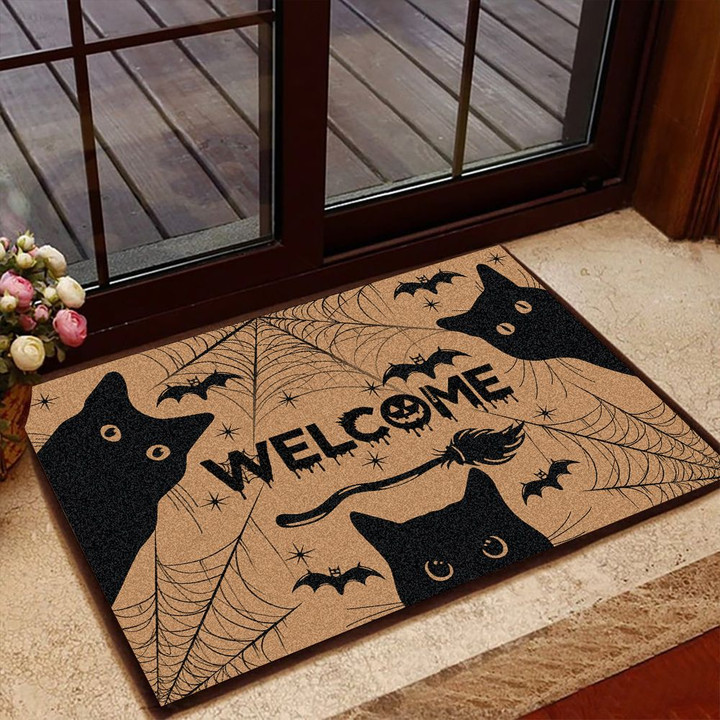 Black Cats Welcome Halloween Doormat - TG0821QA