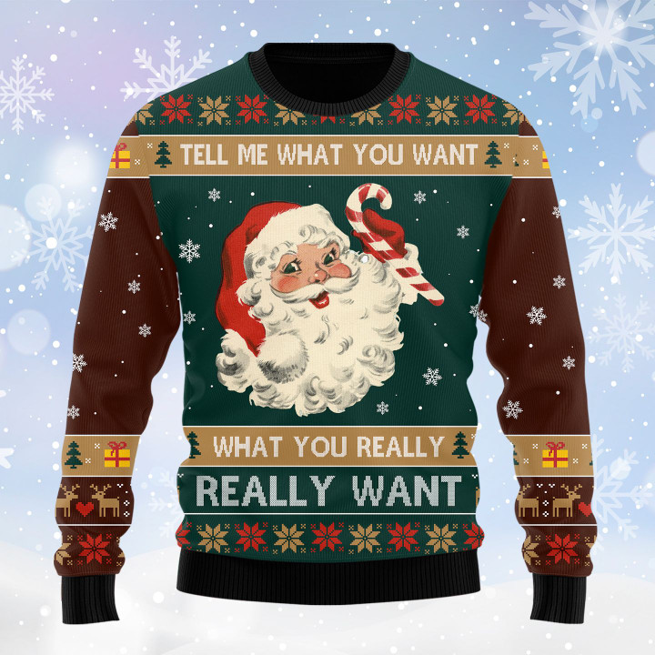 Santa Tell Me What You Want Wool Sweater - TG0921HN