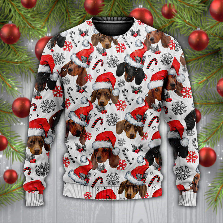 Dachshunds Christmas Hoodie & Wool Sweater - TG1021DT