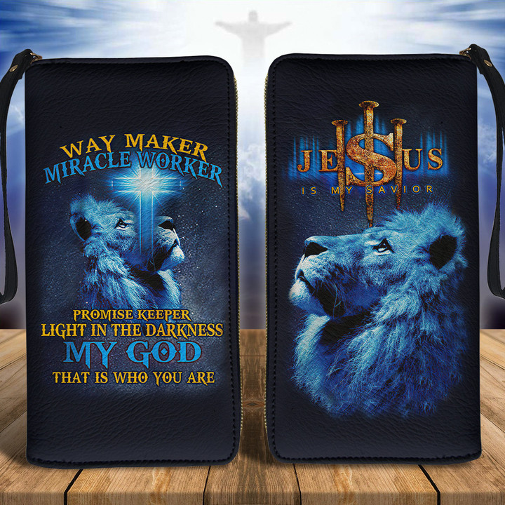 Lion Glory Jesus Is My Savior Leather Clutch Wallet - TG0122TA