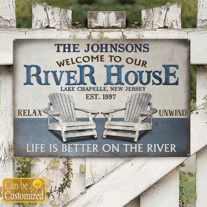 Personalized Welcome To River House Life Is Better On The River Metal Sign & Wood Sign - TG0122HN
