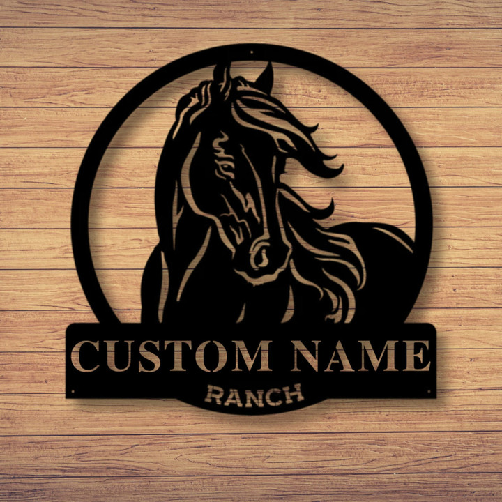 Horse Ranch Custom Name Metal Signs Metal Wall Art - TG0122