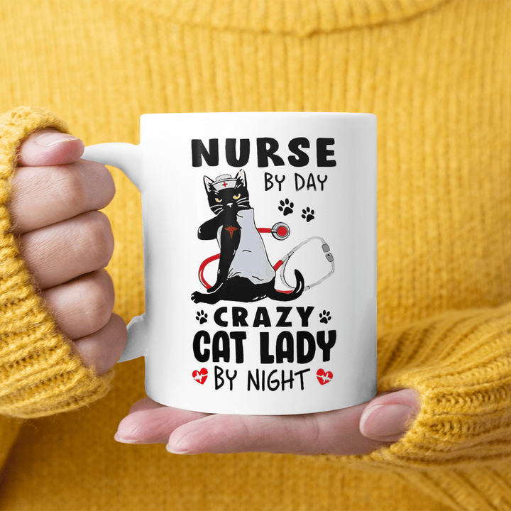 Nurse By Day Crazy Cat Lady By Night Beverage Mug - TT0122HN