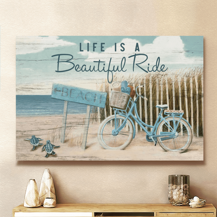 Life Is A Beautiful Ride Beach Turtle Canvas & Poster - TG0122QA
